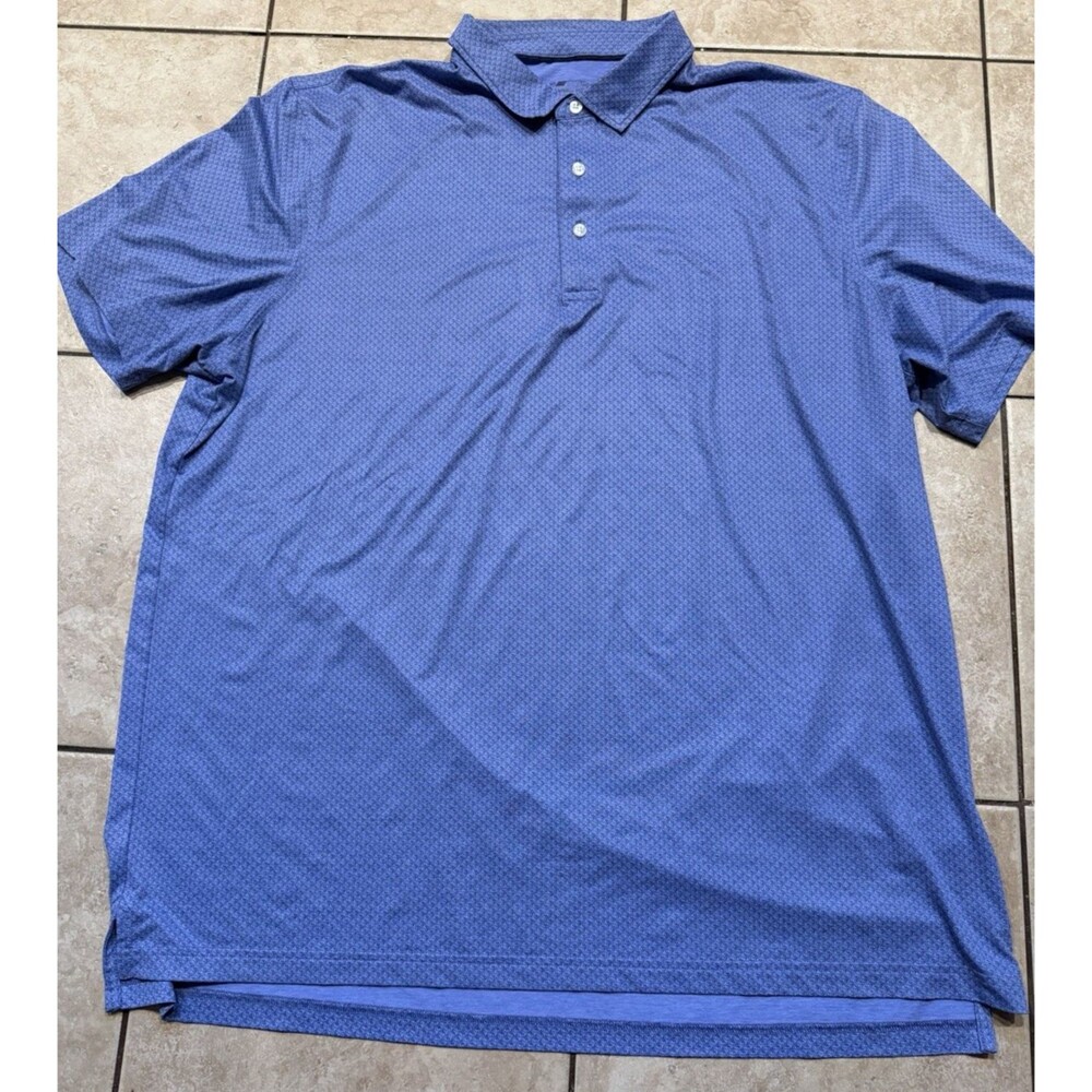 Vineyard Vines Polo Shirt Mens XXL OTG Palmero Blue Geometric Whale AOP Golf